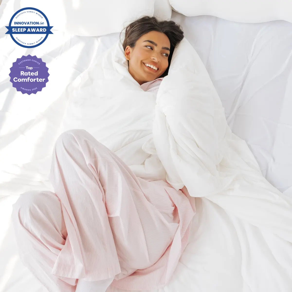 Cooling Comforter - Lightweight Breathable with Dual-Sided Silk Smooth & Cloud Soft Knit for Instant Cool Relief